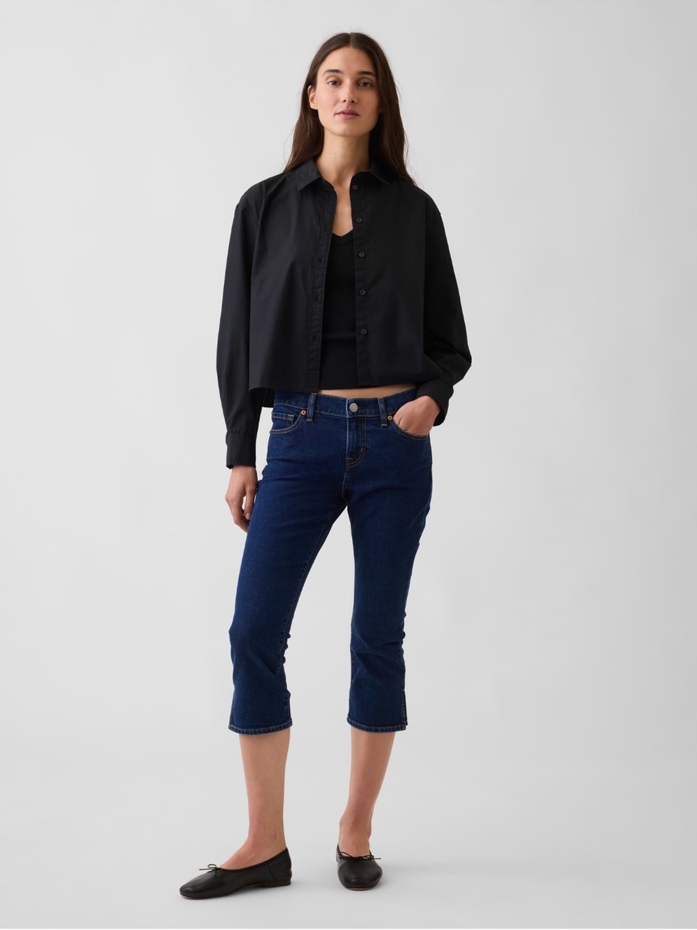 GAP Dark Blue Cropped Slim Capri Jeans